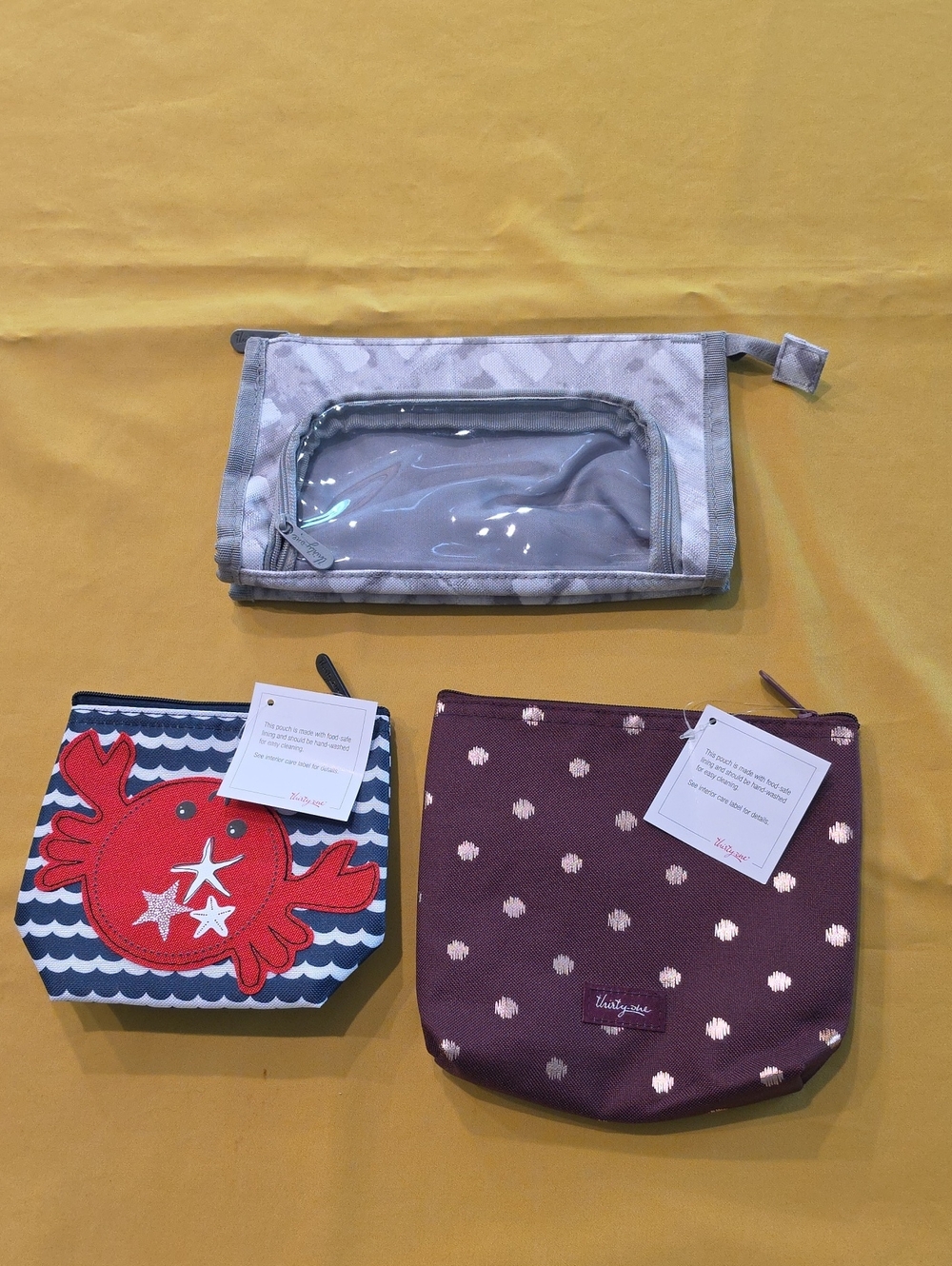 Lot of 3 Vintage Thirty-One Gifts Zipper Bags ▪︎ 2 w/ Hanging Tags - 3rd is NWOT